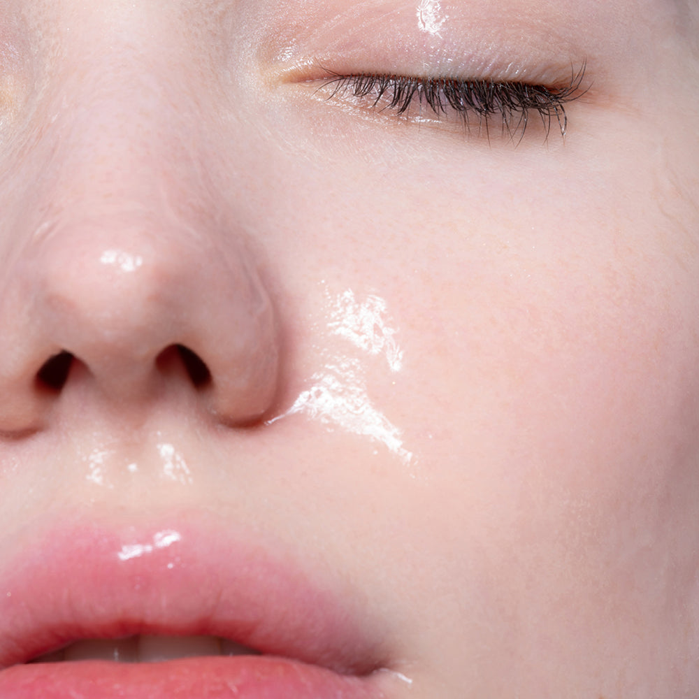 image mood of model having a layer of daily hydra lock resurface essence for glowing skin